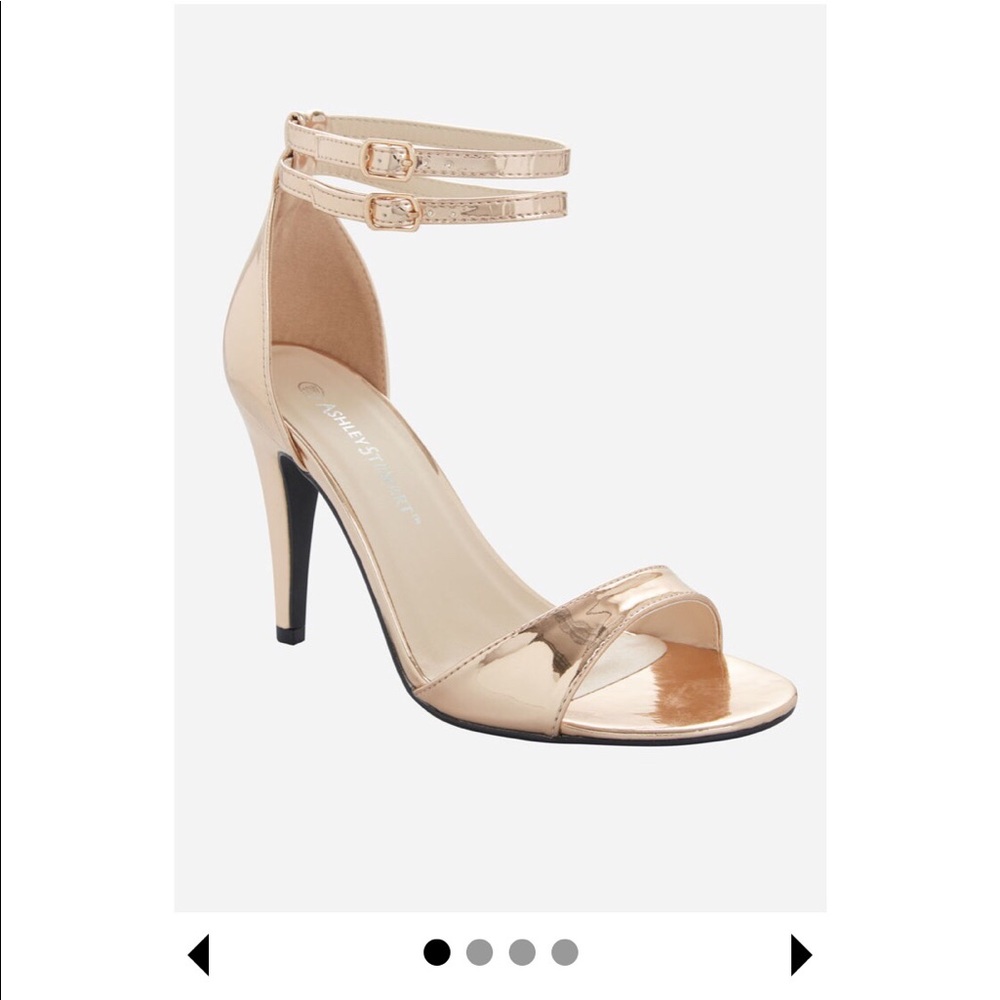 Metallic gold heels